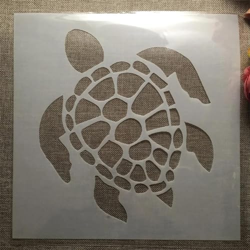 Schablonen für Kartenherstellung, 30 x 30 cm, Meeresschildkröten-Schablonen zum Malen auf Holz, Wänden, Möbeln, Leinwand, Stoff, Felsen, Karten, Album, Papier, Sammelalbum, Dekoration von MANGOUSONG