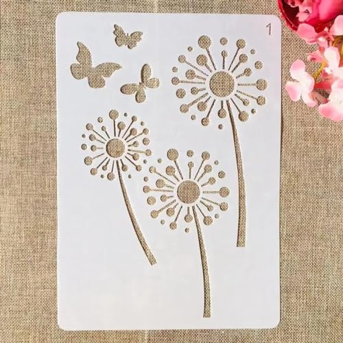 Schablonen für Kartenherstellung, A4, 29 x 21 cm, Rosen-Blumen-Randschablonen zum Malen auf Holz, Wänden, Möbeln, Leinwand, Stoff, Felsen, Kartenalbum, Papier, Scrapbooking, Dekor, Stil B von MANGOUSONG