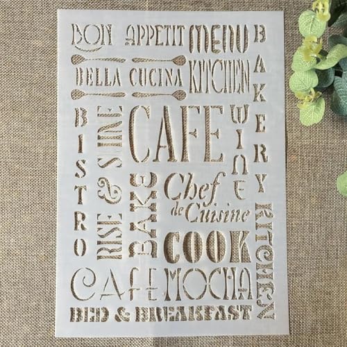 Schablonen für Kartenherstellung, A4, 29 x 21 cm, große Federschablonen zum Malen auf Holz, Wänden, Möbeln, Leinwand, Stoff, Felsen, Kartenalbum, Papier, Scrapbooking, Dekor, Stil G von MANGOUSONG