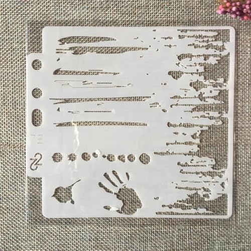 Schablonen zum Malen, 13 x 13 cm, Handtintendruck-Schablonen zum Basteln, wiederverwendbar, Scrapbooking-Vorlagen, Zeichenvorlagen-Set für DIY-Projekte, Heimdekoration von MANGOUSONG