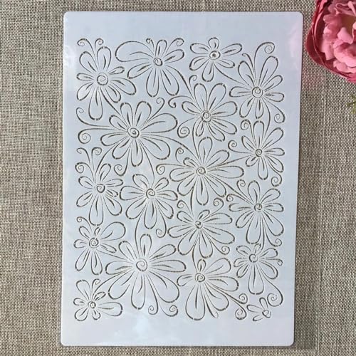 Schablonen zum Malen auf Holz, A4, 29 cm, Blumenblatt-Textur, wiederverwendbare Zeichenvorlagen, Schablonen zum Malen an der Wand, Kartenherstellung, Heimdekoration, Stil B von MANGOUSONG