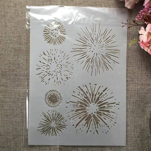 Schablonen zum Malen auf Holz, A4, 29 cm, Feuerwerk, Blumen, wiederverwendbare Zeichenvorlagen, Schablonen zum Malen an der Wand, Kartenherstellung, Heimdekoration Schablonen zum Malen auf Holz, A4, 29 cm, Feuerwerk, Blumen, wiederverwendbare Zeichenvorlagen, Schablonen zum Malen an der Wand, Kartenherstellung, Heimdekoration von MANGOUSONG