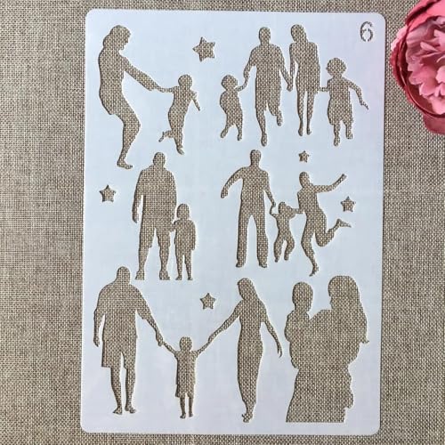 Schablonen zum Malen auf Holz, A4, 29 cm, für Familie, Eltern, Kinder, Mutter, wiederverwendbare Zeichenvorlagen, Schablonen zum Malen an der Wand, Kartenherstellung, Heimdekoration Schablonen zum Malen auf Holz, A4, 29 cm, für Familie, Eltern, Kinder, Mutter, wiederverwendbare Zeichenvorlagen, Schablonen zum Malen an der Wand, Kartenherstellung, Heimdekoration von MANGOUSONG