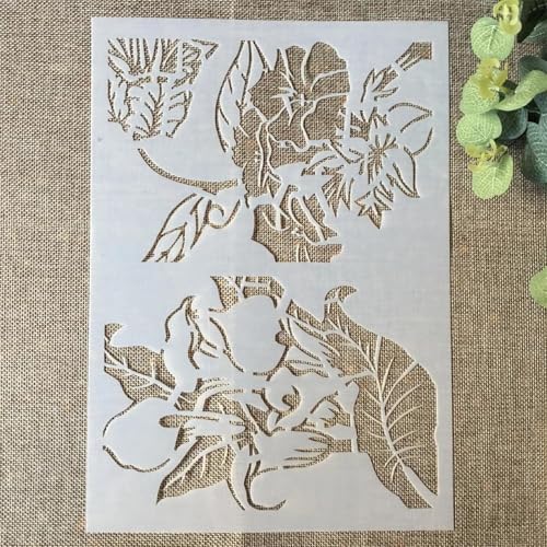 Schablonen zum Malen auf Holz, A4, 29 x 21 cm, Blumen, wiederverwendbare Zeichenvorlagen, Schablonen zum Malen an der Wand, Kartenherstellung, Heimdekoration Schablonen zum Malen auf Holz, A4, 29 x 21 cm, Blumen, wiederverwendbare Zeichenvorlagen, Schablonen zum Malen an der Wand, Kartenherstellung, Heimdekoration von MANGOUSONG