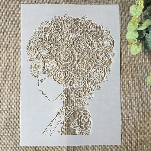 Schablonen zum Malen auf Holz, A4, 29 x 21 cm, Pfauenblätter, wiederverwendbare Zeichenschablonen zum Malen an der Wand, Kartenherstellung, Heimdekor-Stil H von MANGOUSONG