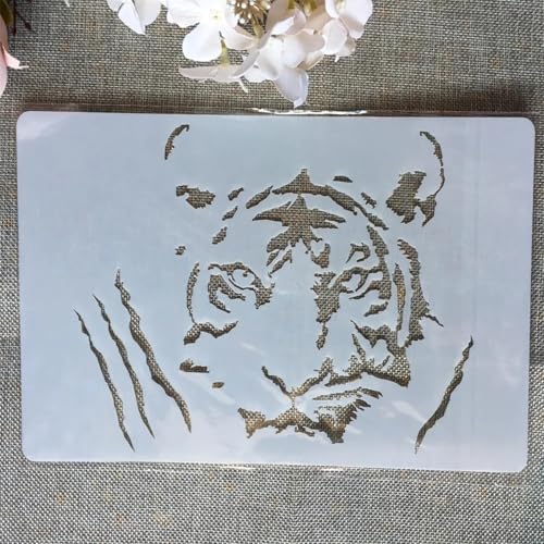 Schablonen zum Malen auf Holz, A4, 29 x 21 cm, Tiger, wiederverwendbare Zeichenschablonen zum Malen an der Wand, Kartenherstellung, Heimdekoration Schablonen zum Malen auf Holz, A4, 29 x 21 cm, Tiger, wiederverwendbare Zeichenschablonen zum Malen an der Wand, Kartenherstellung, Heimdekoration von MANGOUSONG