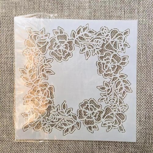 Schablonen zur Kartenherstellung, 13 cm, Blumengirlande, Schablonen zum Malen auf Holz, Wänden, Möbeln, Leinwand, Stoff, Felsen, Karten, Album, Papier, Sammelalbum, Dekoration von MANGOUSONG