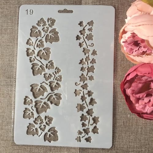 Schablonen zur Kartenherstellung, 27,5 x 19 cm, Blattkanten-Schablonen zum Malen auf Holz, Wänden, Möbeln, Leinwand, Stoff, Felsen, Karten, Album, Papier, Scrapbook-Dekoration von MANGOUSONG