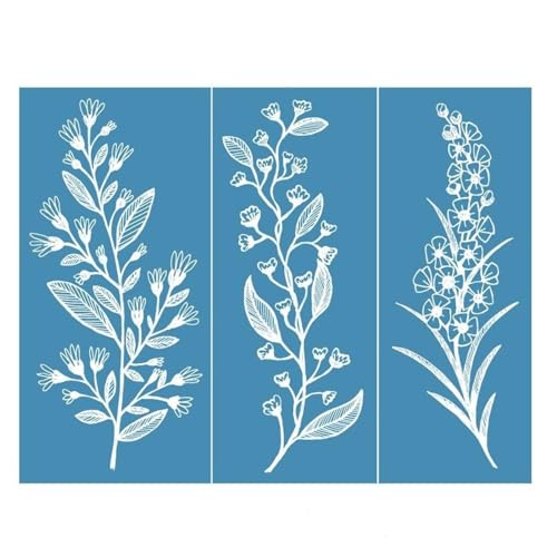 MANGOUSONG Siebdruck-Set, 22 x 28 cm, Motiv: Blumenranke, Siebdruck, Schablone für Leinwand, Tasche, Transferdruck, waschbar MANGOUSONG Siebdruck-Set, 22 x 28 cm, Motiv: Blumenranke, Siebdruck, Schablone für Leinwand, Tasche, Transferdruck, waschbar von MANGOUSONG