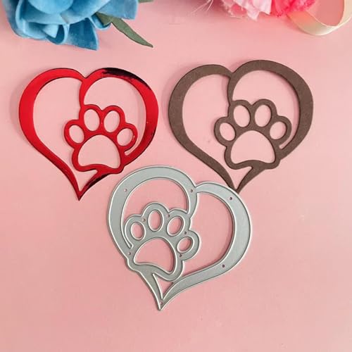 Stanzschablonen, 6,5 x 6,4 cm, Herzform, Fußabdruck, Pfoten-Dekoration, Metall, Stanzformen, Scrapbooking, Papierkarten, Prägung, Handwerk Stanzschablonen, 6,5 x 6,4 cm, Herzform, Fußabdruck, Pfoten-Dekoration, Metall, Stanzformen, Scrapbooking, Papierkarten, Prägung, Handwerk von MANGOUSONG