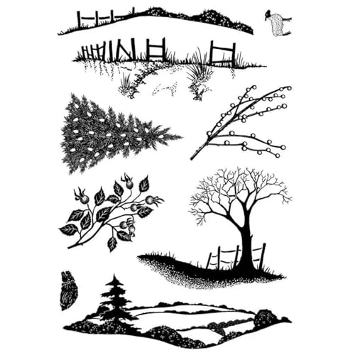 Transparente Stempel für Kartenherstellung, 11 x 16 cm, friedliche Landschaft, transparent, Silikonstempel für Scrapbooking, Fotoalbum, dekorativ Transparente Stempel für Kartenherstellung, 11 x 16 cm, friedliche Landschaft, transparent, Silikonstempel für Scrapbooking, Fotoalbum, dekorativ von MANGOUSONG