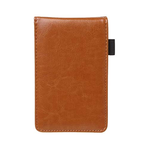 MANHONG Tagebuch und Notizbuch. Kleiner Notizblock Hinweis-Buch-Leder-Abdeckung Geschäft Tagebuch Memos Schule-Briefpapier Sup Multifunktions-Pocket Planer A7 Notebook (Color : Black) von MANHONG