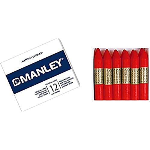 MANLEY MNC04522 Box 12 Wachsmalstifte, rot von Alpino