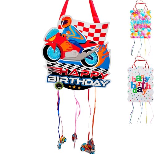 MANLOZ Piñata für Kindergeburtstag, Motorrad, Karton, bunt von MANLOZ