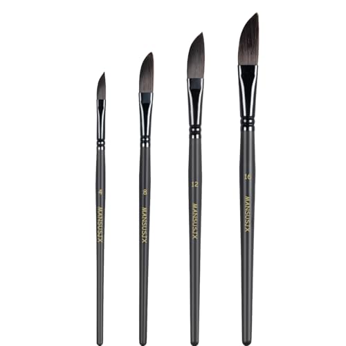 Professionelles Aquarellpinsel und Acryl-Pinsel-Set, Dolchpinsel für Acryl, Öl, Aquarellfarbe, 4 Pinsel-Set Professionelles Aquarellpinsel und Acryl-Pinsel-Set, Dolchpinsel für Acryl, Öl, Aquarellfarbe, 4 Pinsel-Set von MANSUSJX