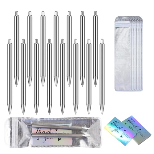 15 Stück Druckkugelschreiber Metall Kugelschreiber mit Dankeskarte und Packtasche für Büro Signing Pen Perfekt als Geschenk für jeden Anlass 15 Stück Druckkugelschreiber Metall Kugelschreiber mit Dankeskarte und Packtasche für Büro Signing Pen Perfekt als Geschenk für jeden Anlass von MANZURE