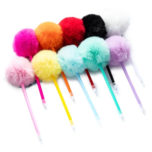 Kugelschreiber, Plüsch-Kugelschreiber, lustiger Schreibstift für Kinder, Belohnung, Weihnachtsstrumpffüller, Geschenk, 10 Stück Kugelschreiber, Plüsch-Kugelschreiber, lustiger Schreibstift für Kinder, Belohnung, Weihnachtsstrumpffüller, Geschenk, 10 Stück von MANZURE
