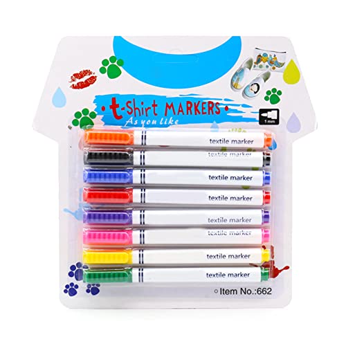 Stoffmalmarker, Permanentmarker, 8 Farben, Kunstbedarf zum Ausmalen von T-Shirts, Jeans, Jacken und Rucksäcken, Stoffmarker, Stifte Stoffmalmarker, Permanentmarker, 8 Farben, Kunstbedarf zum Ausmalen von T-Shirts, Jeans, Jacken und Rucksäcken, Stoffmarker, Stifte von MANZURE