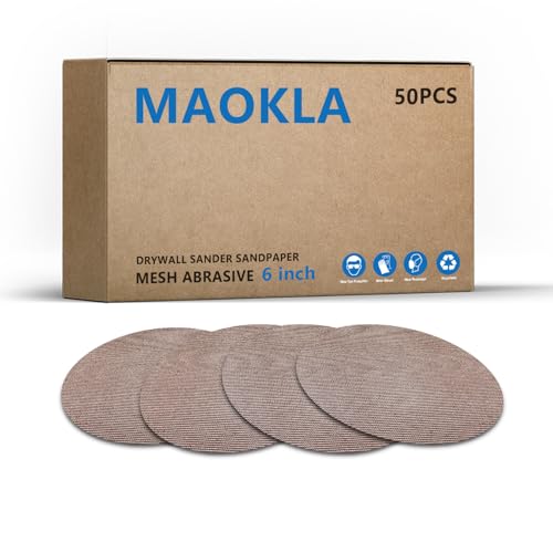 50 Stück 15,2 cm Schleifscheiben, Körnung 60, Klett-Netz-Pads für Exzenterschleifer – langlebig, rutschfest, für Holz, Metall, Lackierung 50 Stück 15,2 cm Schleifscheiben, Körnung 60, Klett-Netz-Pads für Exzenterschleifer – langlebig, rutschfest, für Holz, Metall, Lackierung von MAOKLA