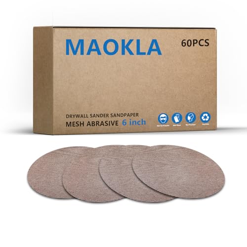 60 Stück 15,2 cm Schleifscheiben, Körnung 120, Klett-Netz-Pads für Exzenterschleifer – langlebig, rutschfest, für Holz, Metall, Lackierung 60 Stück 15,2 cm Schleifscheiben, Körnung 120, Klett-Netz-Pads für Exzenterschleifer – langlebig, rutschfest, für Holz, Metall, Lackierung von MAOKLA