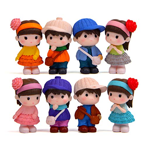 8 Stück Cartoon-Figuren für Jungen und Mädchen, Spielset, niedliche Kinderfiguren, Kuchendekoration, Puppe, Kuchendekoration, Feengarten, Miniaturen, Ornamente 8 Stück Cartoon-Figuren für Jungen und Mädchen, Spielset, niedliche Kinderfiguren, Kuchendekoration, Puppe, Kuchendekoration, Feengarten, Miniaturen, Ornamente von MAOMIA