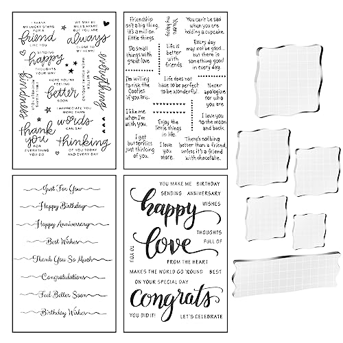 10-teiliges Acryl-Stempelblöcke, Werkzeug-Set enthält 6 Stempelblöcke, Acryl-Stempelblock, 4 transparente Silikon-Stempeldichtungen für Kinder, Scrapbooking, Basteln, Kartenherstellung 10-teiliges Acryl-Stempelblöcke, Werkzeug-Set enthält 6 Stempelblöcke, Acryl-Stempelblock, 4 transparente Silikon-Stempeldichtungen für Kinder, Scrapbooking, Basteln, Kartenherstellung von MAOQYE