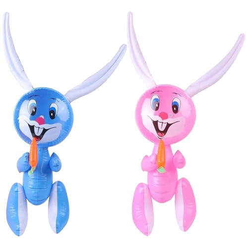 Aufblasbarer Osterhase 2 Stück,Ostern aufblasen Kaninchen Wiederverwendbar Luftballons Kaninchen aufblasbar für Ostern Thema Party, Kindergeburtstage von MAOSHYMS