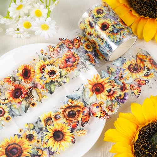 MAOSHYMS Blumen PET Washi Tape, Blume Dekoratives Klebeband,Blumen Masking Tape, Buntes Blumenklebeband, Blumen Washitape Sticker für DIY Handwerk Journals Planner Scrapbooking Verpackung (B) von MAOSHYMS