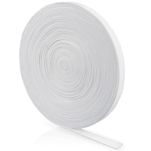 MAQIHAN 21 Yards weißes Gummiband zum Nähen – 1,2 cm Strick-Gummibänder, hohe Elastizität, elastisches Band zum Nähen von Bund und Hosen-Taille, Basteln, DIY von MAQIHAN