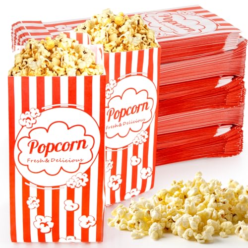 MAQIHAN Popcorn Tüten 100 stück - Popcorntüten Popcorn Klein 100 Stück Movie Night Filmabende Tüten Maschinen Papiertüten Zubehör Popcornmaschine Papier Behälter Snacktüten von MAQIHAN