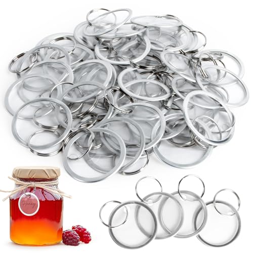 MAQIHAN Transparente Schlüsselanhänger – 40 Stück Metallrand, 3,1 cm beschreibbare, runde Blanko-Etiketten, leichte Kunststoffkettenkennzeichnungen zum Beschriften von Gläsern, Gepäck, Pflanzen von MAQIHAN