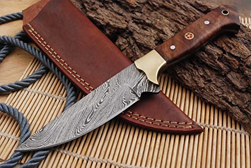 Damascus knife Damast-Jagdmesser Mittelalter Messer, Gürtel Messer, handgeschmiedet 588EA von MAQSON