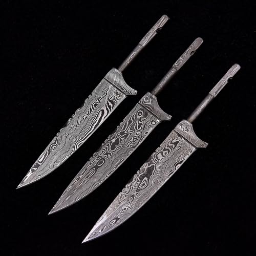 Damast Klingen Bayerischer klingen jagd Nicker Messer bau Rohling 3 stück 757EA von MAQSON