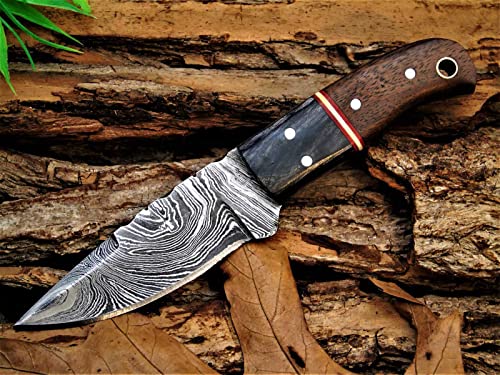 Damast Messer Damaszener Stahl Häute Knife Damascus Hunting Bowie 1055EA von MAQSON