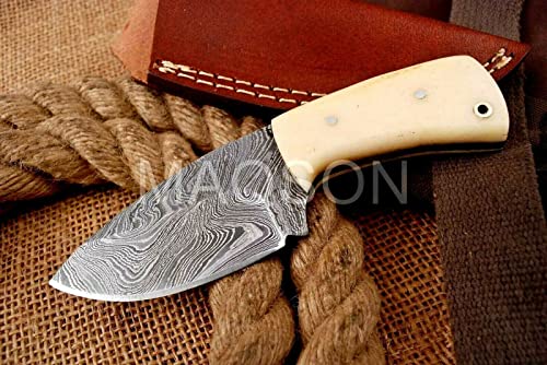 Damast Messer Damaszener Stahl Jagd Jagdmesser Knife Damascus Hunting 4302 von MAQSON