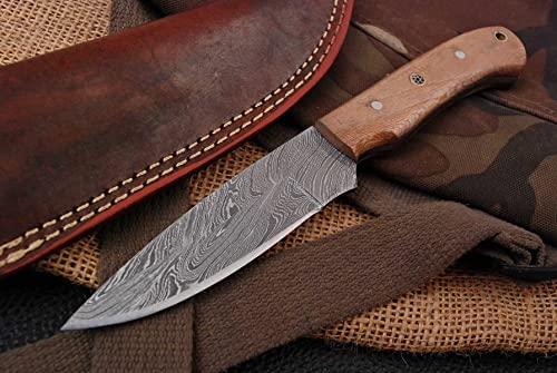 Damast Messer Damaszener Stahl Jagd Jagdmesser Knife Damascus Hunting 676EA von MAQSON