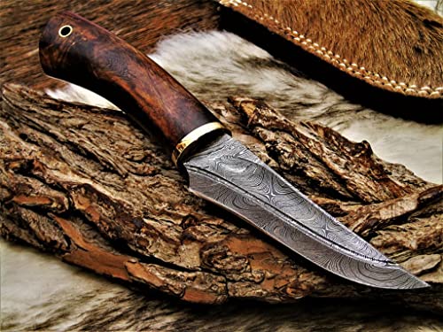 Damast Messer Damaszener Stahl Jagd Jagdmesser Knife Damascus Hunting MAQ1934 von MAQSON