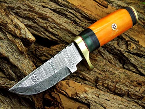Damast Messer Damaszener Stahl Jagd Knife Damascus Hunting Bowie 5014EK von MAQSON