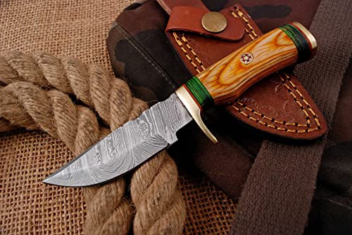 Damast Messer Damaszener Stahl Jagd Knife Damascus Hunting Bowie 5015EK von MAQSON