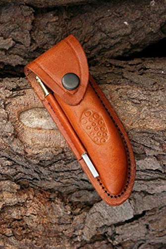 Leder Hüllen, Messer Rind Leder, Messertasche Taschenmesser Messerscheide 729EA von MAQSON