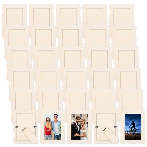 12 Stück DIY Holz-Bilderrahmen, unvollendete Massivholz-Fotorahmen für 10,2 x 15,2 cm Fotos, stehender Holz-Bilderrahmen zum Basteln, DIY Malen, Geburtstag, Hochzeit 12 Stück DIY Holz-Bilderrahmen, unvollendete Massivholz-Fotorahmen für 10,2 x 15,2 cm Fotos, stehender Holz-Bilderrahmen zum Basteln, DIY Malen, Geburtstag, Hochzeit von MAQUITA