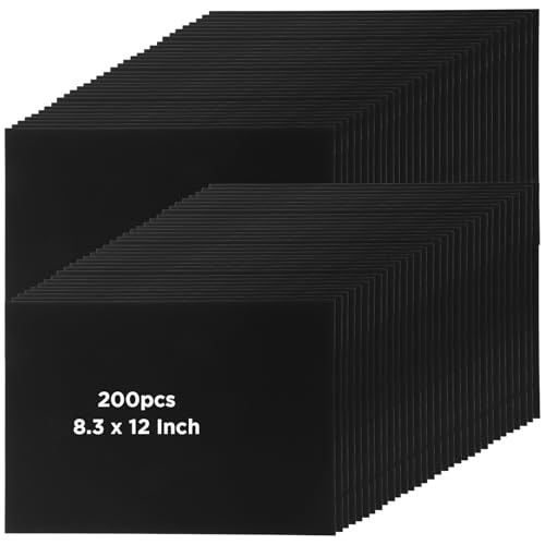 200 Blatt schwarzer Karton, 21,6 x 30,5 cm, schwarzes Konstruktionspapier, Großpackung, schwere Abdeckung, Druckerkarton für Halloween, Scrapbooking, Basteln, Einladungen, DIY-Karten von MAQUITA