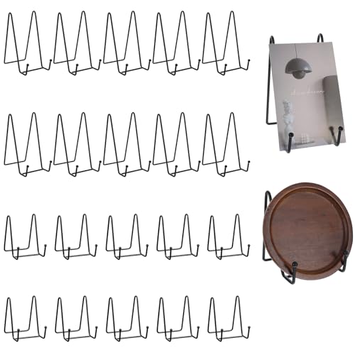 MAQUITA 20 Stück Tellerständer für Display, Metall, Foto-Staffelei, Ständer, Buchhalter, Bilderständer für dekorative Ausstellungen, Staffeleien, Bilderrahmen, Tellerständer (10,9 cm, 15,2 cm) von MAQUITA