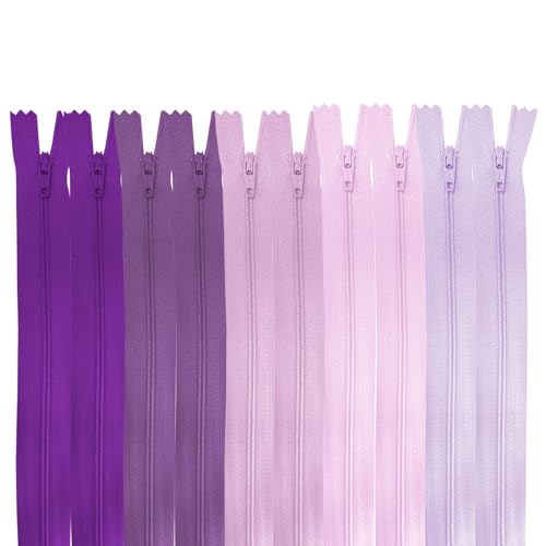 MARARDI [Packung 10] Reißverschlüssen [Lila] Nylon [12 cm] Nähen und Basteln zum Kleidung Taschen Stoff für Nähmaschine Patchwork Plastik Baumwolle Zipper mit Metallreißverschluss von MARARDI