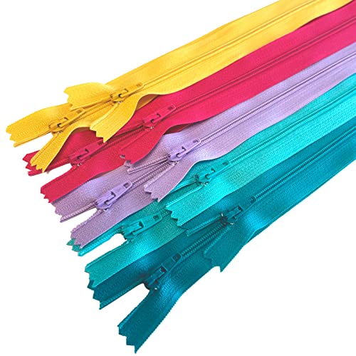 MARARDI [Packung 10] Reißverschlüssen [Mehrfarbig] Nylon [14 cm] Nähen und Basteln zum Kleidung Taschen Stoff für Nähmaschine Patchwork Plastik Baumwolle Zipper mit Metallreißverschluss von MARARDI