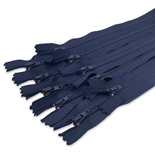 MARARDI [Packung 10] Reißverschlüssen [Navy Blau] Nylon [18 cm] Nähen und Basteln zum Kleidung Taschen Stoff für Nähmaschine Patchwork Plastik Baumwolle Zipper mit Metallreißverschluss von MARARDI