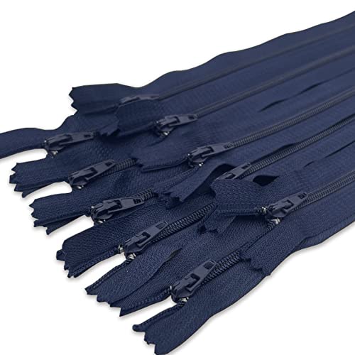 MARARDI [Packung 10] Reißverschlüssen [Navy Blau] Nylon [20 cm] Nähen und Basteln zum Kleidung Taschen Stoff für Nähmaschine Patchwork Plastik Baumwolle Zipper mit Metallreißverschluss von MARARDI