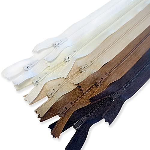 MARARDI [Packung 10] Reißverschlüssen [Nude] Nylon [16 cm] Nähen und Basteln zum Kleidung Taschen Stoff für Nähmaschine Patchwork Plastik Baumwolle Zipper mit Metallreißverschluss von MARARDI