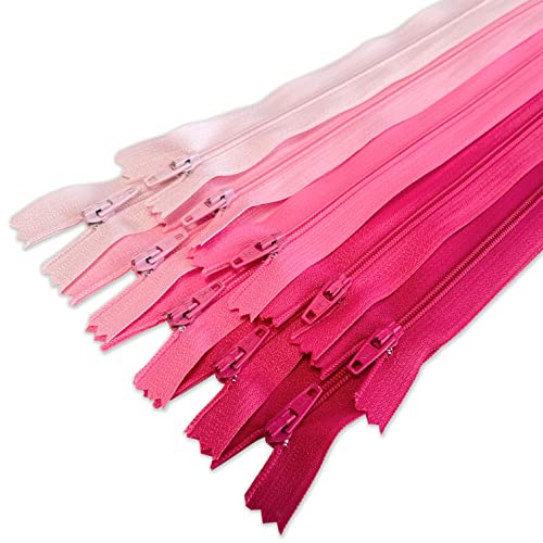 MARARDI [Packung 10] Reißverschlüssen [Rosen] Nylon [18 cm] Nähen und Basteln zum Kleidung Taschen Stoff für Nähmaschine Patchwork Plastik Baumwolle Zipper mit Metallreißverschluss von MARARDI