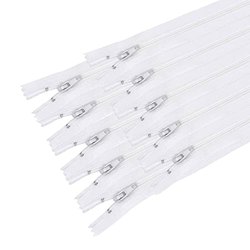 MARARDI [Packung 10] Reißverschlüssen [Weiß] Nylon [16 cm] Nähen und Basteln zum Kleidung Taschen Stoff für Nähmaschine Patchwork Plastik Baumwolle Zipper mit Metallreißverschluss von MARARDI